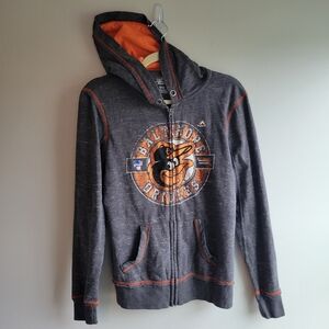 Baltimore Orioles MLB Women's Size Medium Majestic Zip Up Jacket Sweatshirt